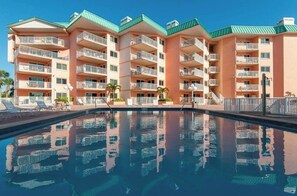 Beachfront pool and sun deck
