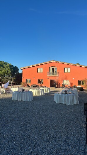 Outdoor banquet area