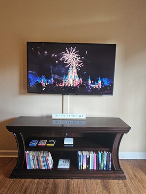 Smart TV, games and books for entertainment