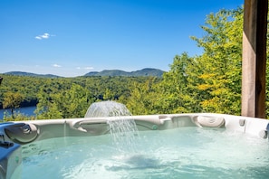 Soaking in the relaxation; this hot tub is pure bliss!
