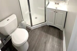 Enjoy a full bathroom stocked with necessities 