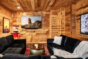 Enjoy movie nights in your private theater, complete with comfy seating, a popcorn machine, and a big-screen experience that’s perfect for family and friends.