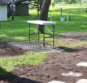 Fish cleaning station outside for your convenience.
