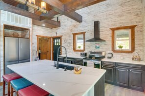 Kitchen | 2-Story Cabin | Central A/C & Heating