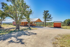 Cabin Exterior | Charcoal Grill | Expansive Mountain Views