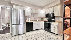 Kitchen is stocked with everything you need for cooking and serving. Including instapot, toaster, BBQ utensils and more!