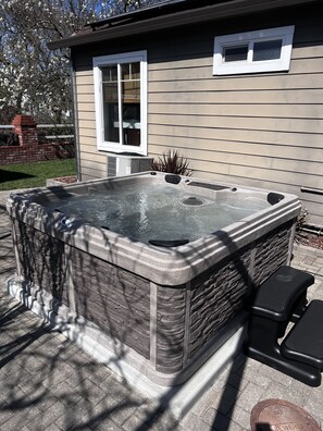 Relax after a day of exploring in the 6 Person Hot Tub