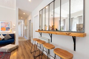 Additional seating for eating and/or working.
