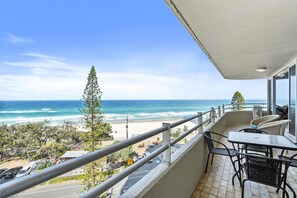 Enjoy your morning coffee in this spacious balcony overlooking the ocean
