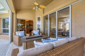 Spacious outdoor area overlooking the water
