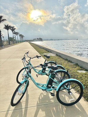 2 ELECTRIC BIKES - FUN, EASY TRAIL RIDES ALONG THE WATER; 7 TOTAL BIKES