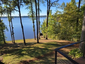 Gorgeous lake views from the decl