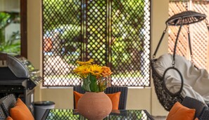 Outdoor Dining Area with BBQ Grill