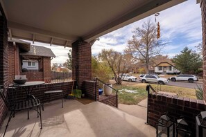 The front porch has some seats so you can sit outside and enjoy a cup of coffee or glass of wine.