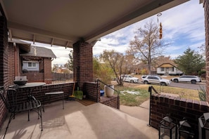 The front porch has some seats so you can sit outside and enjoy a cup of coffee or glass of wine.