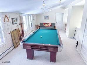Pool table located on top floor
