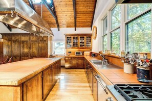 Chef's kitchen with large kitchen island