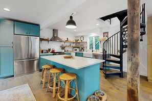 Marble farm kitchen island