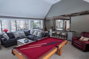Pool table in the family room.