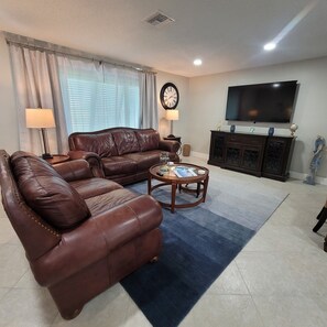 Comfy living room with smart TV