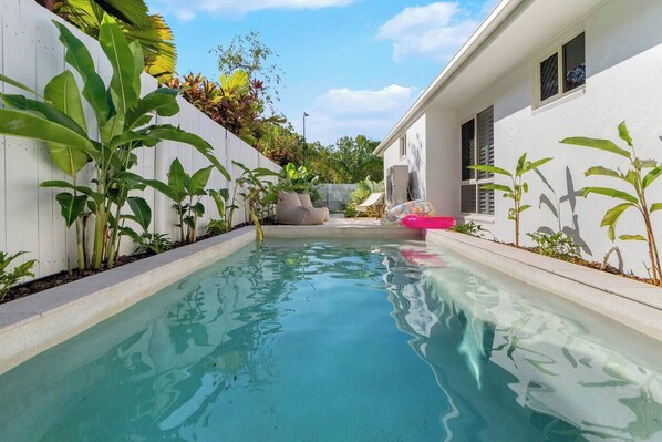 Cool off with a dip in the swimming pool or relax in the sunshine with a good book.