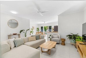Kick back in the lounge room with a large TV for your evening entertainment.

