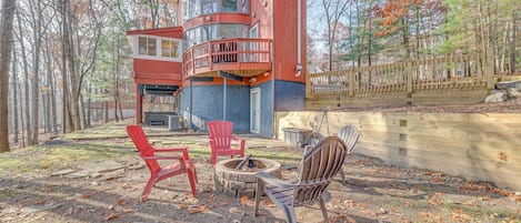 Beautiful backyard view of our home.