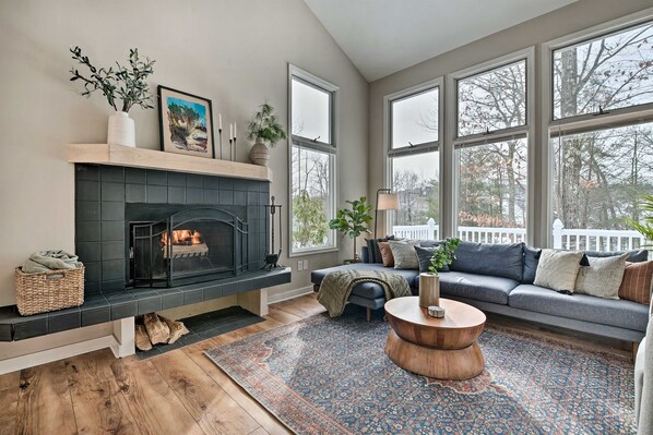 Stay cozy and warm in front of the fire