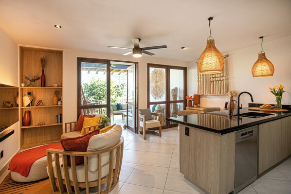 Living Room & Full Kitchen