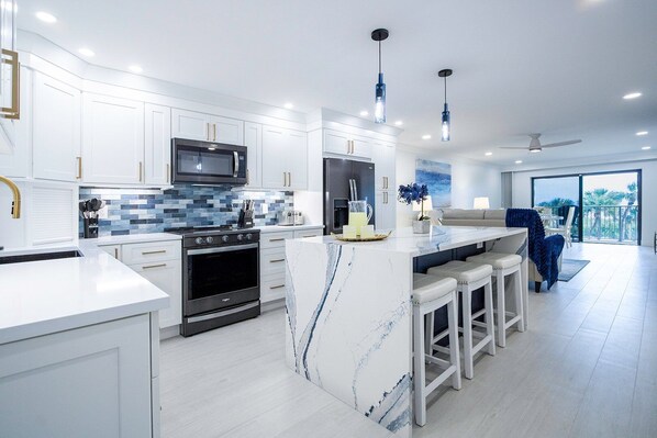 A fully equip kitchen has everything you need to cook meals