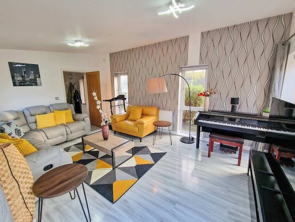 Relax in style with comfy seating and plenty of natural light