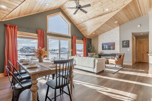 Upstairs dining and living area.