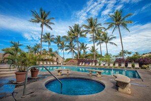 Complex pool and hot tub