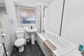 Modern bathroom with high-quality starter bath amenities included
