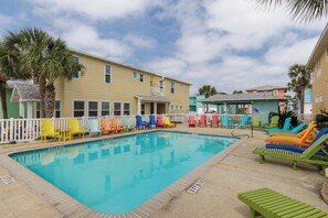 The community has two heated pools open daily from 8 AM to 10 PM.