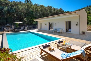 Sunloungers by the pool