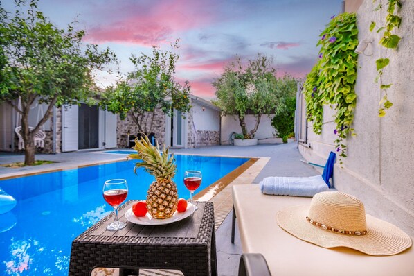 Pool area in the afternoon