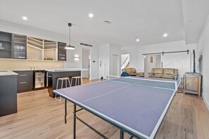 Ping Pong Table + Second Kitchen with Bar Fridge