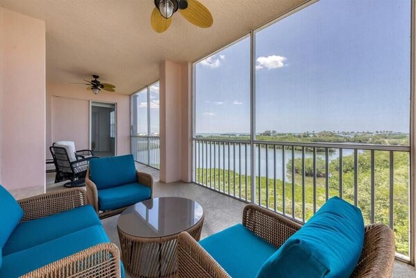 Oversized Screened Lanai with Water View
