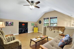 Cozy interior with flat screen TV in the living room