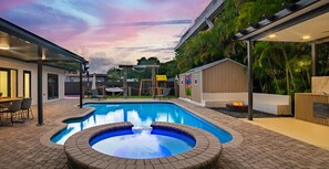 Outdoor BBQ, pool, and dining area – perfect for al fresco meals and relaxation