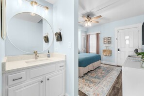 Get ready outside the Bathroom