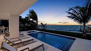 Cool down in the pool or warm up in the hot tub...