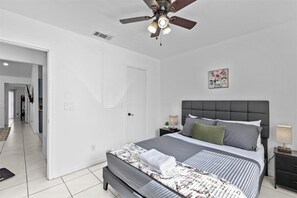 6. 1st queen bedroom, fits 2. Has its own walk in closet