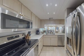 Enjoy meal prep in a fully equipped kitchen