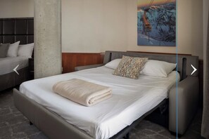 COMFORTABLE pull-out couch, seriously; check out the bed.