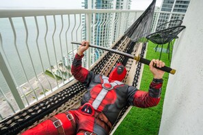 Deadpool finally relaxing.