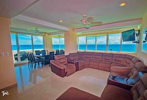Penthouse 1 of 2: With Spaces Like this, Larger Groups can Hang Out Together. What an Ideal Set Up! Be together with everyone when you want, and if you would like to break away for a bit, you have your own Large Penthouse just waiting for you.
