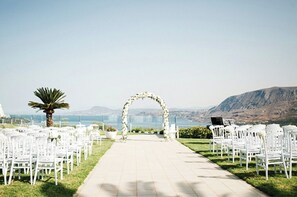 Outdoor banquet area