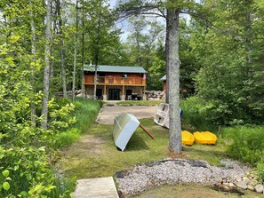 The view of the cabin from the back.